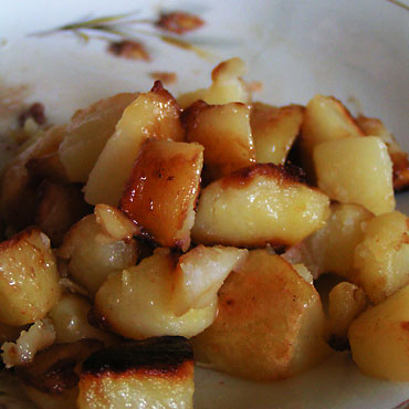 l'assiette de patates roties