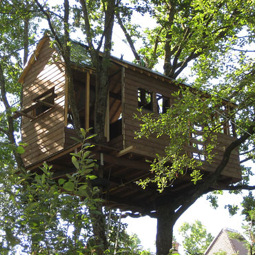 La cabane de Joseph en construction