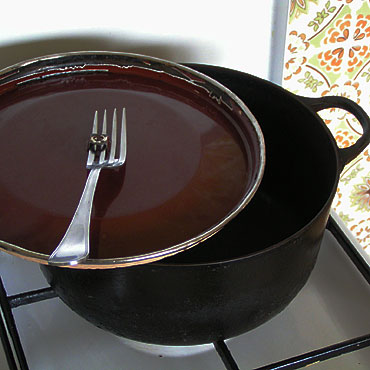 couvercle de la cocotte en fonte