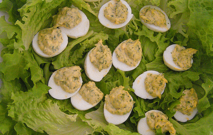 oeufs mimosa salade